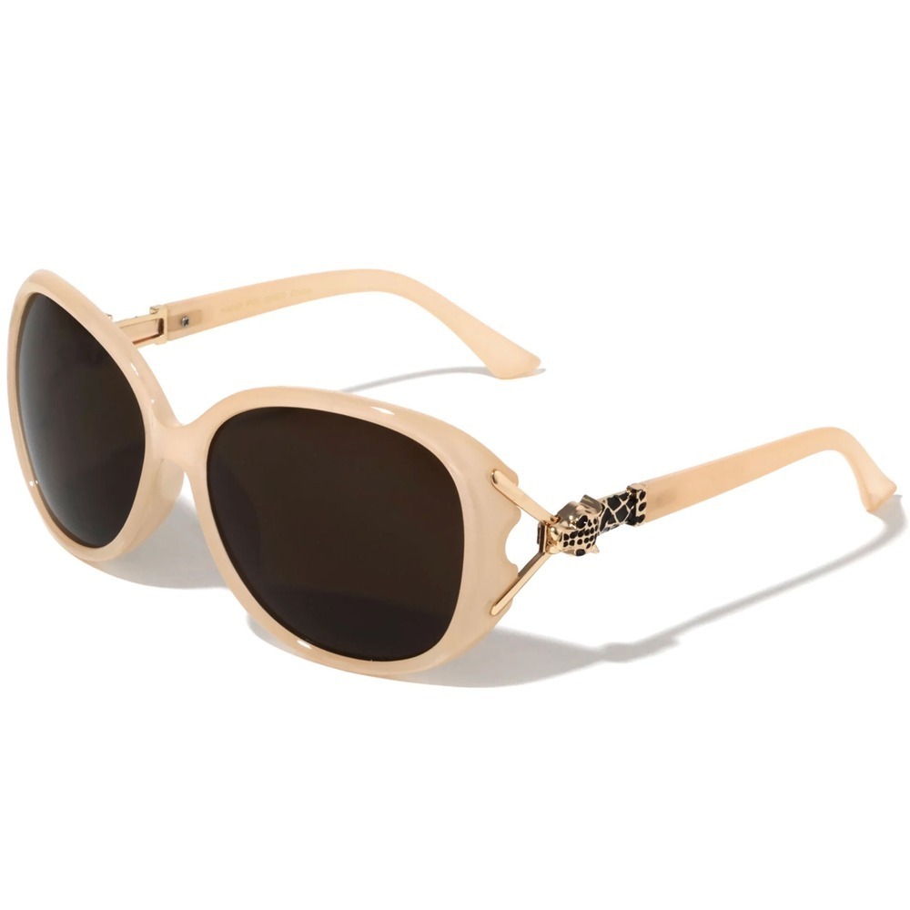 Sunglasses Women Oversized Beige Frame Dark Brownโ Lens Beach Luxury Party Style